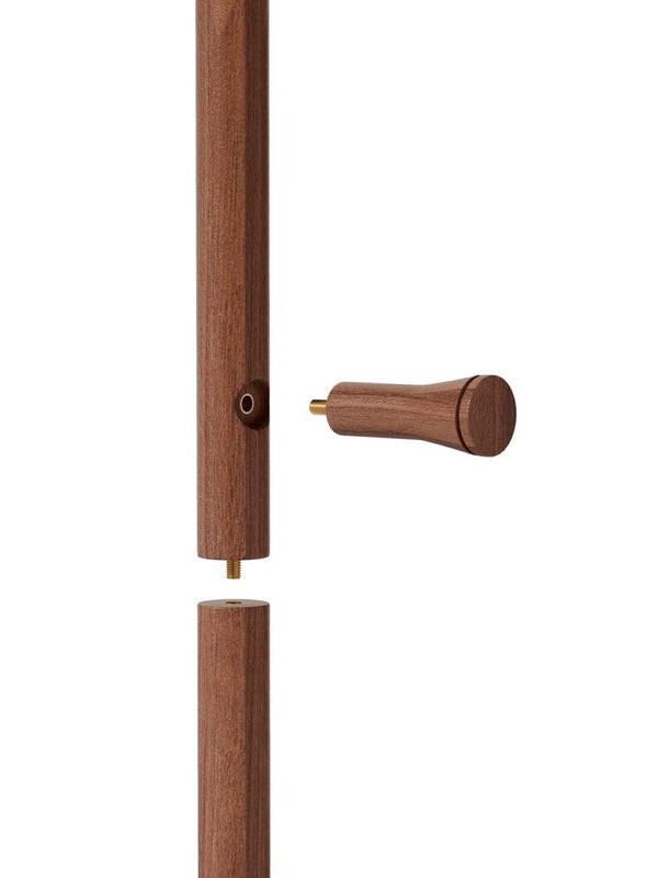 English Elm Coat Rack Solid Wood Walnut Finish Freestanding Entryway Organizer for Slim Modern Spaces W2987P412252