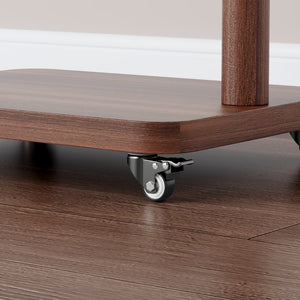 English Elm Coat Rack Solid Wood Walnut Finish Freestanding Entryway Organizer for Slim Modern Spaces W2987P412252