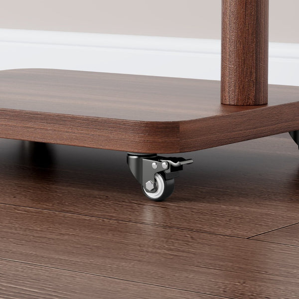 English Elm Coat Rack Solid Wood Walnut Finish Freestanding Entryway Organizer for Slim Modern Spaces W2987P412252