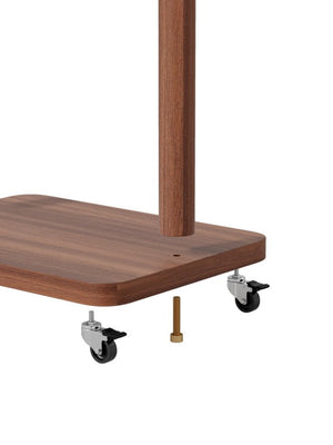 English Elm Coat Rack Solid Wood Walnut Finish Freestanding Entryway Organizer for Slim Modern Spaces W2987P412252