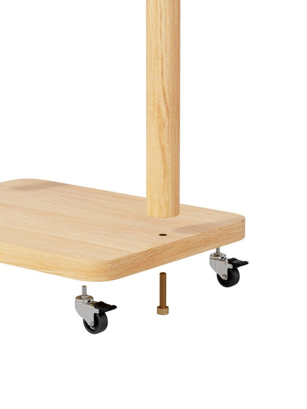 English Elm Coat Rack Freestanding Solid Wood Natural Grain Entryway Organizer for Bedroom Living Room W2987P412415