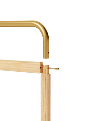 English Elm Coat Rack Freestanding Solid Wood Natural Grain Entryway Organizer for Bedroom Living Room W2987P412415