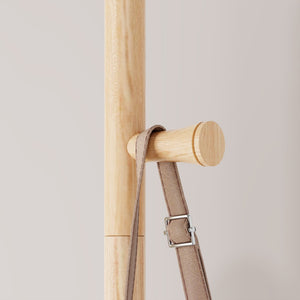 English Elm Coat Rack Freestanding Solid Wood Natural Grain Entryway Organizer for Bedroom Living Room W2987P412415