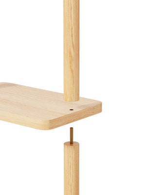 English Elm Coat Rack Freestanding Solid Wood Natural Grain Entryway Organizer for Bedroom Living Room W2987P412415