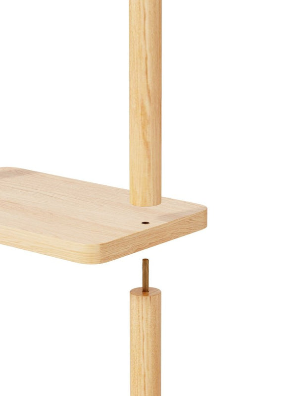 English Elm Coat Rack Freestanding Solid Wood Natural Grain Entryway Organizer for Bedroom Living Room W2987P412415