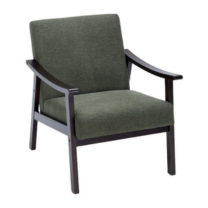 English Elm Medieval-Inspired Wingback Armchair Solid Wood Legs Upholstered Reading Accent Seat W2989P506959