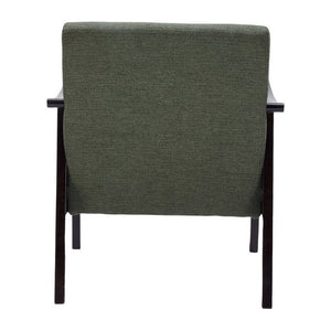 English Elm Medieval-Inspired Wingback Armchair Solid Wood Legs Upholstered Reading Accent Seat W2989P506959