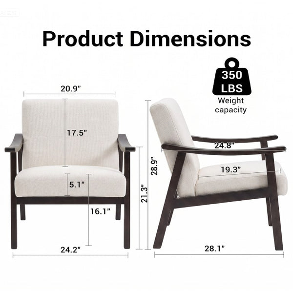 English Elm Medieval-Inspired Wingback Accent Chair Tall Backrest Solid Wood Legs Reading Lounge W2989P506961