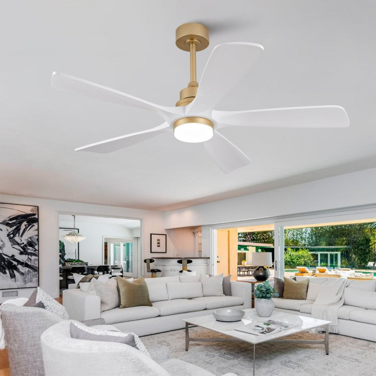 English Elm Hot 52 Inch Sycamore Blade Ceiling Fan Dimmable LED Remote Bedroom Living Room W2991P334794
