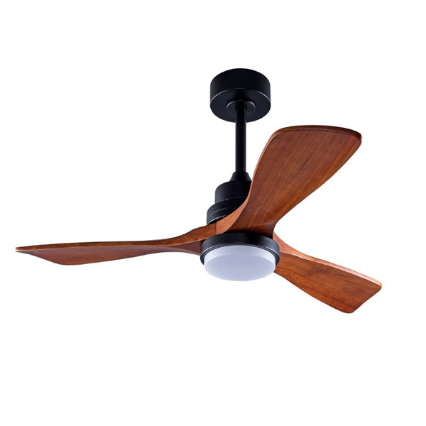 English Elm Hot 42 Inch Sycamore Wood Blade Ceiling Fan with LED Light and Remote Control Black 3 Blades - A W2991P334795