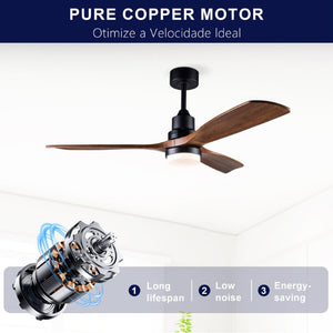 English Elm Hot 52 Inch Sycamore Wood Blade Ceiling Fan Dimmable LED DC Motor Remote Included W2991P334798