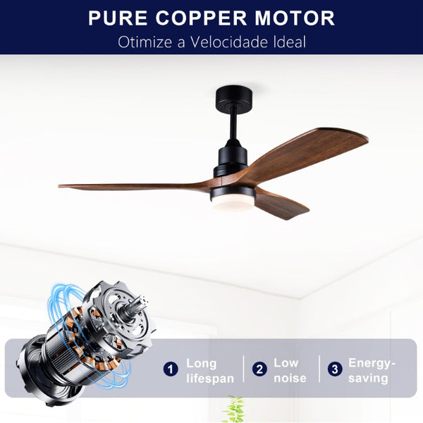 English Elm Hot 52 Inch Sycamore Wood Blade Ceiling Fan Dimmable LED DC Motor Remote Included W2991P334798