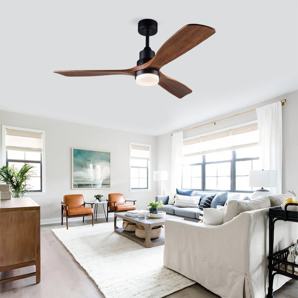 English Elm Hot 52 Inch Sycamore Wood Blade Ceiling Fan Dimmable LED DC Motor Remote Included W2991P334798