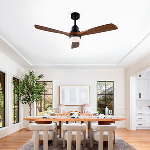 English Elm Hot 52 Inch Sycamore Wood Blade Ceiling Fan Dimmable LED DC Motor Remote Included W2991P334798