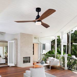English Elm Hot 52 Inch Sycamore Wood Blade Ceiling Fan Dimmable LED DC Motor Remote Included W2991P334798