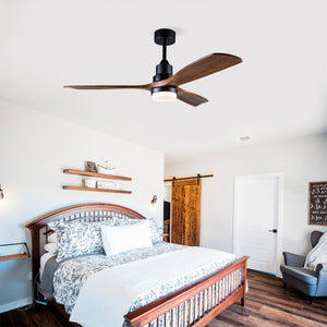 English Elm Hot 52 Inch Sycamore Wood Blade Ceiling Fan Dimmable LED DC Motor Remote Included W2991P334798