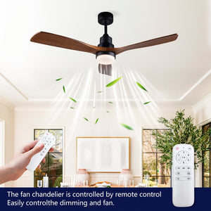 English Elm Hot 52 Inch Sycamore Wood Blade Ceiling Fan Dimmable LED DC Motor Remote Included W2991P334798