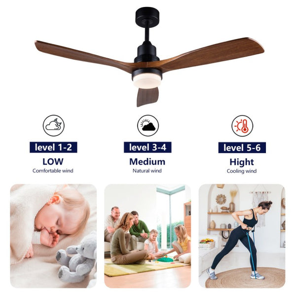 English Elm Hot 52 Inch Sycamore Wood Blade Ceiling Fan Dimmable LED DC Motor Remote Included W2991P334798