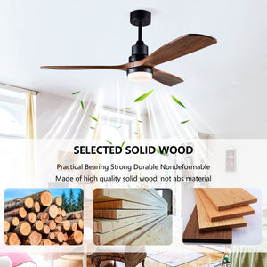 English Elm Hot 52 Inch Sycamore Wood Blade Ceiling Fan Dimmable LED DC Motor Remote Included W2991P334798