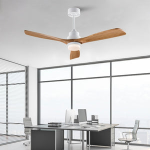 English Elm Hot 52 Inch Sycamore Wood Blade Ceiling Fan DC Motor Dimmable LED Living Room W2991P334799