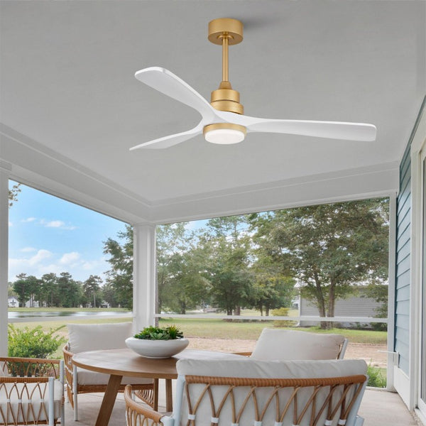 English Elm Hot 52 Inch Sycamore Wood Blade Ceiling Fan Dimmable LED Remote DC Motor W2991P334800