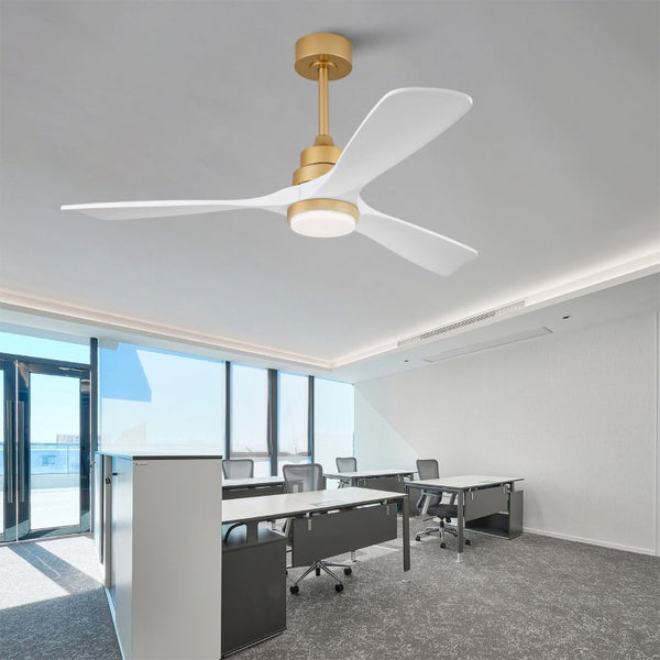 English Elm Hot 52 Inch Sycamore Wood Blade Ceiling Fan Dimmable LED Remote DC Motor W2991P334800