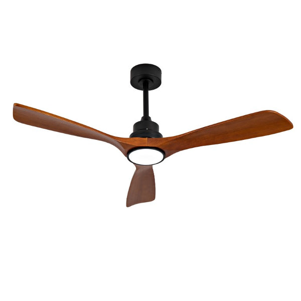 English Elm New 52 Inch Sycamore Wood Blade Ceiling Fan with LED Light and Remote for Bedroom W2991P334806