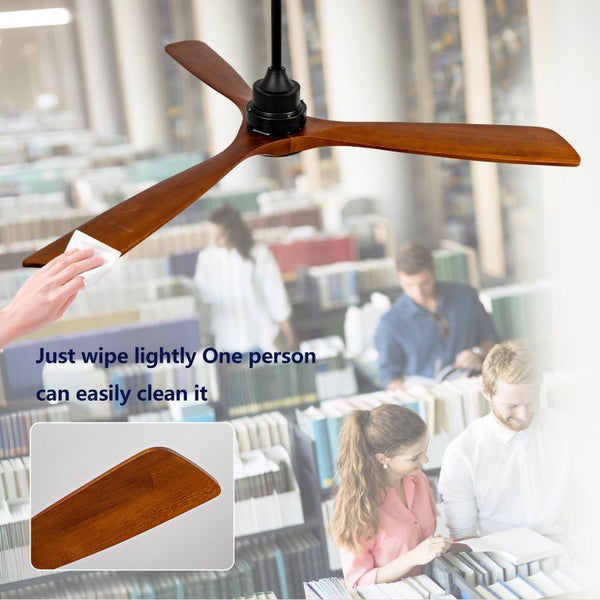 English Elm New Sycamore Wood Blade Ceiling Fan with Tunable LED Light and Reversible DC Motor Black + Dark Walnut - A W2991P334807