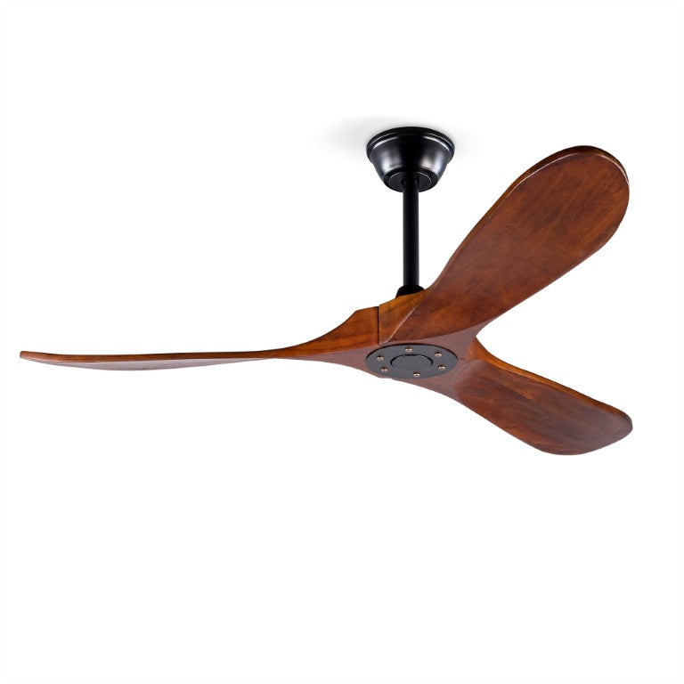 English Elm Hot 52 Inch Matte Black Ceiling Fan Sycamore Wood Blades LED Light Remote Bedroom W2991P338631