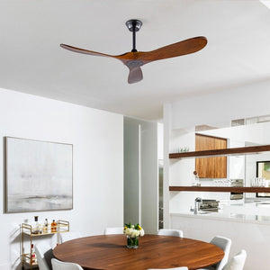 English Elm Hot 52 Inch Matte Black Ceiling Fan Sycamore Wood Blades LED Light Remote Bedroom W2991P338631
