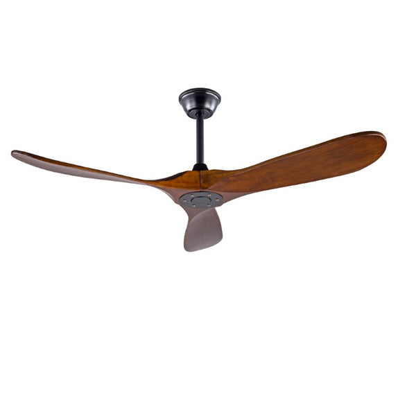 English Elm Hot 52 Inch Matte Black Ceiling Fan Sycamore Wood Blades LED Light Remote Bedroom W2991P338631