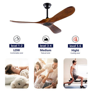 English Elm Hot 52 Inch Matte Black Ceiling Fan Sycamore Wood Blades LED Light Remote Bedroom W2991P338631