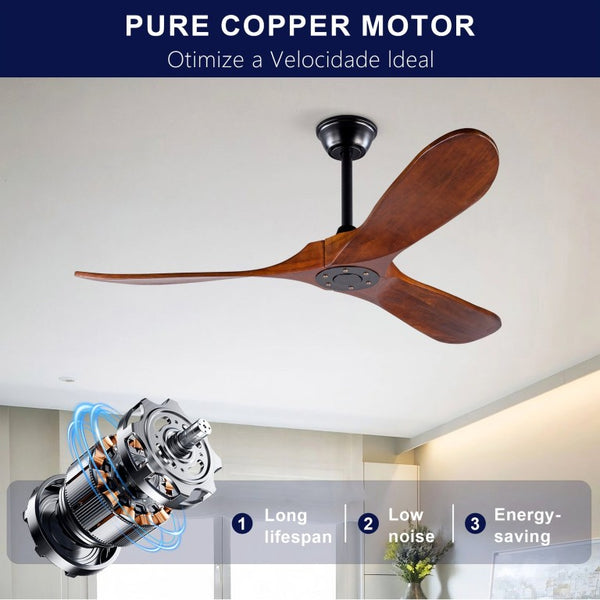 English Elm Hot 52 Inch Matte Black Ceiling Fan Sycamore Wood Blades LED Light Remote Bedroom W2991P338631