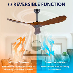 English Elm Hot 52 Inch Matte Black Ceiling Fan Sycamore Wood Blades LED Light Remote Bedroom W2991P338631