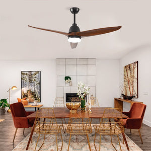 English Elm Hot 52 Inch Sycamore Wood Blade Ceiling Fan with Dimmable LED and Reversible DC Motor W2991P338633