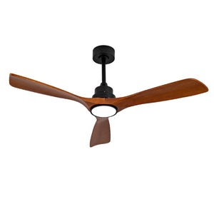 English Elm Hot 52 Inch Black Ceiling Fan Sycamore Wood Blades Dimmable LED Copper DC Motor W2991P338635