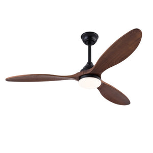 English Elm Hot 52 Inch Black Ceiling Fan Sycamore Wood Blades Dimmable LED Remote DC Motor W2991P338637