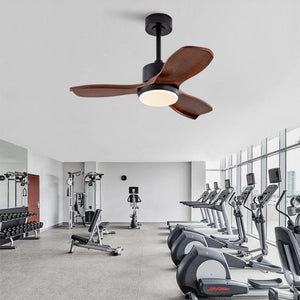 English Elm 36 Inch Paulownia Wood Blade Ceiling Fan with LED Light and Quiet DC Motor for Indoor Outdoor W2991P396628