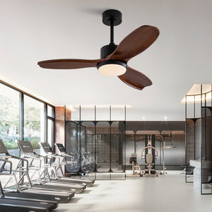 English Elm 42 Inch Paulownia Wood Blade Ceiling Fan with LED Light and Quiet DC Motor Indoor Outdoor W2991P396647