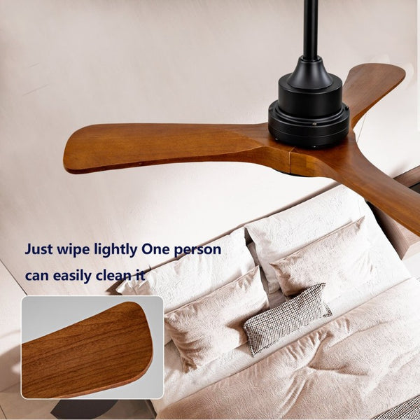 English Elm New 36 Inch Walnut Blade Ceiling Fan with LED Light and Silent DC Motor for Bedrooms W2991P396663