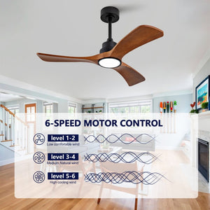 English Elm New 42 Inch Solid Walnut Blade Ceiling Fan with LED Light and Quiet DC Motor W2991P396664