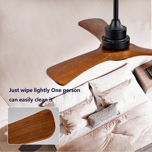 English Elm New 42 Inch Solid Walnut Blade Ceiling Fan with LED Light and Quiet DC Motor W2991P396664
