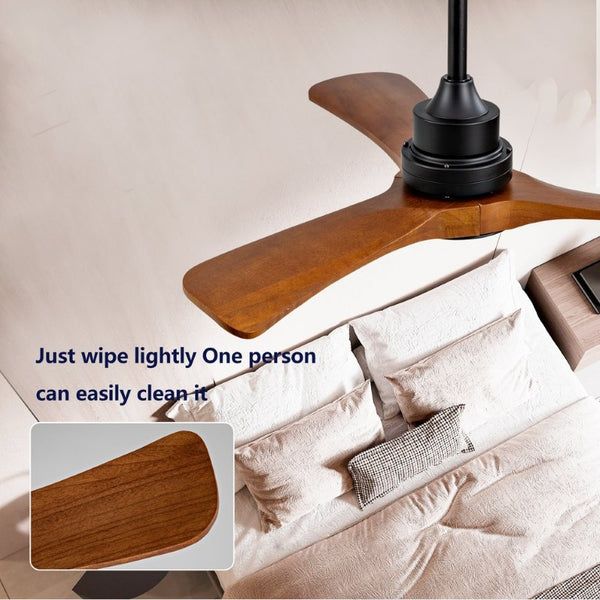 English Elm New 42 Inch Solid Walnut Blade Ceiling Fan with LED Light and Quiet DC Motor W2991P396664