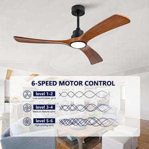 English Elm New 52 Inch Walnut Blade Ceiling Fan with DC Motor LED Light and Remote Control W2991P396665