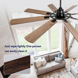 English Elm Large 72 Inch 8 Blade Ceiling Fan with Dimmable Light Reversible DC Motor Indoor Outdoor W2991P397215