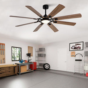English Elm Large 72 Inch 8 Blade Ceiling Fan with Dimmable Light Reversible DC Motor Indoor Outdoor W2991P397215