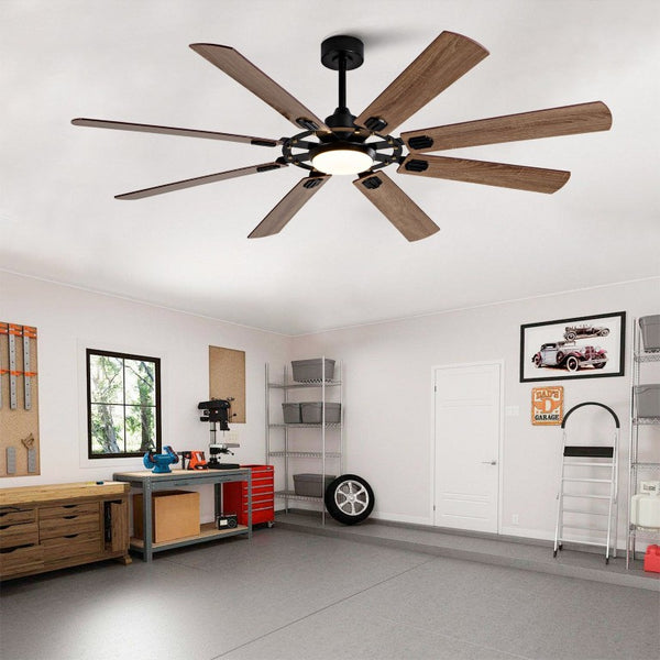 English Elm Large 72 Inch 8 Blade Ceiling Fan with Dimmable Light Reversible DC Motor Indoor Outdoor W2991P397215