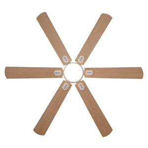 English Elm Smart 60 Inch Indoor Outdoor Ceiling Fan Dimmable LED Reversible Blades DC Motor Oak Natural Wood + OFF White W2991P397350