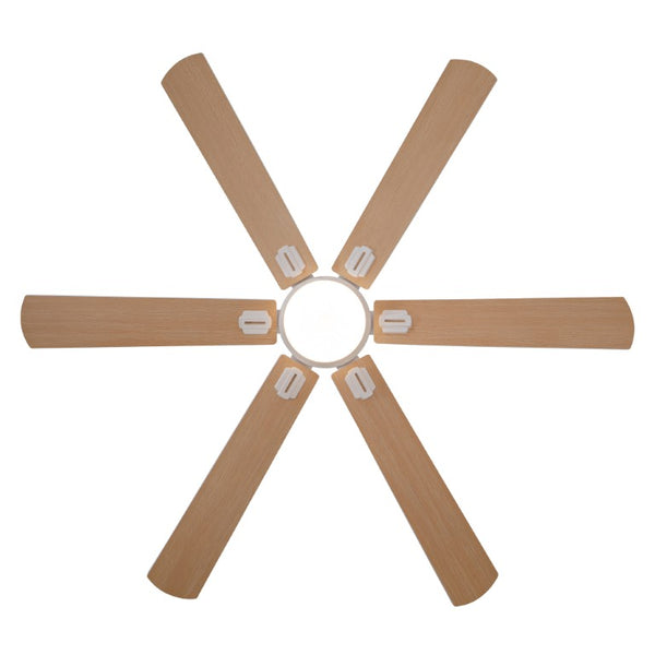 English Elm Smart 60 Inch Indoor Outdoor Ceiling Fan Dimmable LED Reversible Blades DC Motor Oak Natural Wood + OFF White W2991P397350