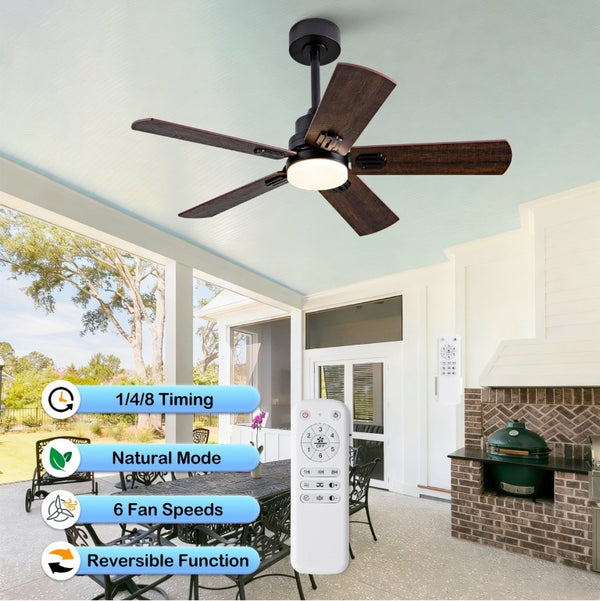 English Elm Smart 42 Inch Indoor Outdoor Ceiling Fan Dimmable LED Dual Finish Reversible Blades DC W2991P397414